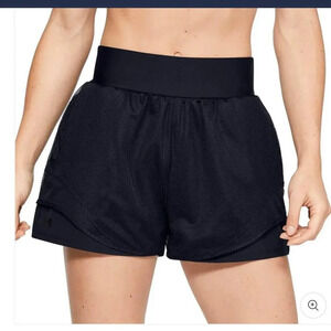 Under Armour Warrior Mesh Layer Womens Training Shorts Black Gym SIZE SMALL